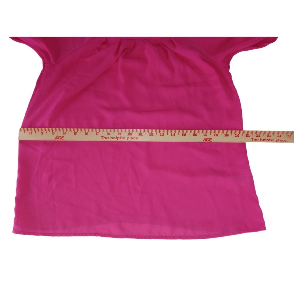 Cynthia Rowley Womens Top Pink Puff Sleeve Woven Lightweight Blouse Size S - Picture 6 of 10